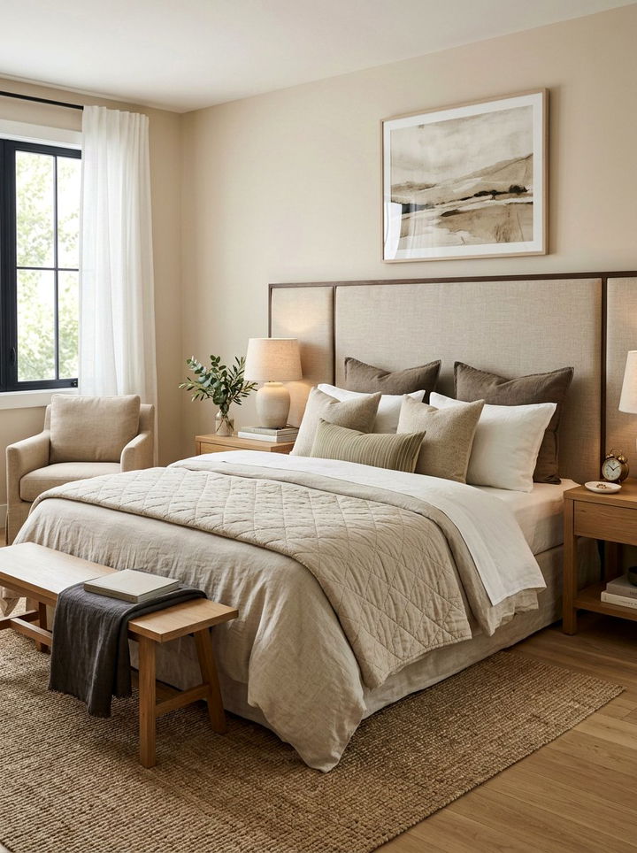 Layered linen bedding - 30 linen bedroom ideas