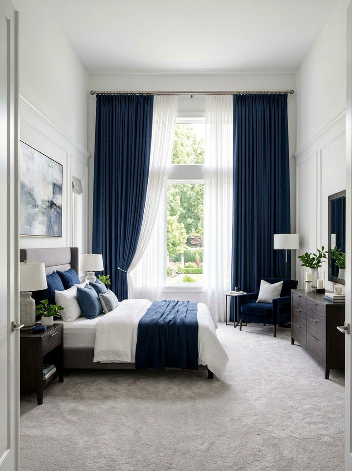 Layered sheer and blackout curtains - 30 bedroom sheer curtains