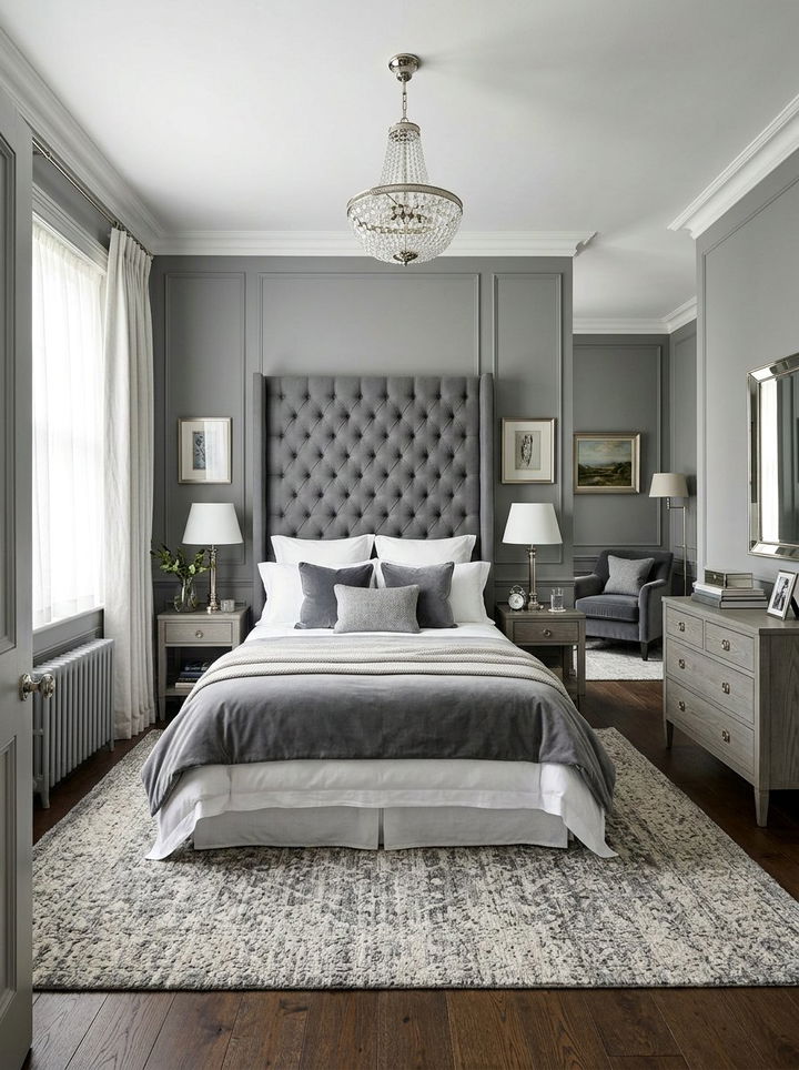 Lead gray sophisticated bedroom - 30 all gray bedroom ideas