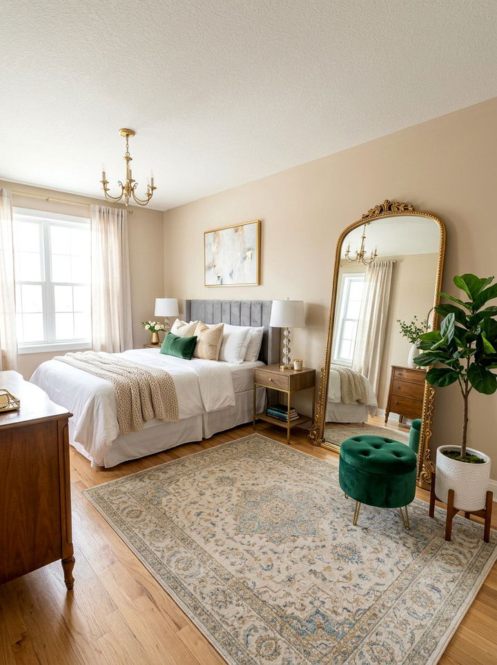 Leaning full length mirror - 30 removable bedroom ideas