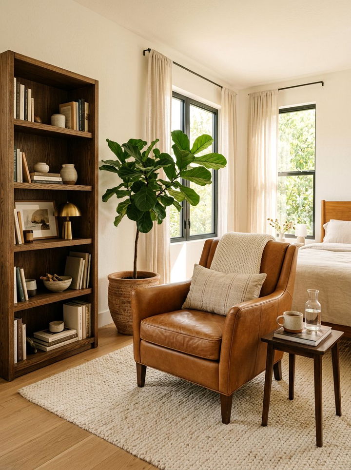 Leather Accent Chair For Bedroom - 30 leather bedroom ideas