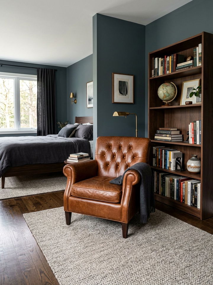 Leather Accent Chair - 30 British colonial bedroom ideas