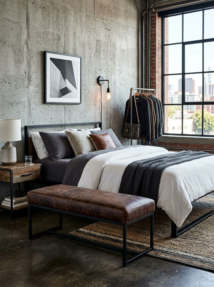 Leather Bench Stool - 30 bedroom stools