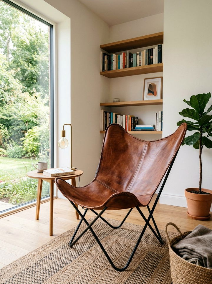 Leather Butterfly Chair - 30 Mexican bedroom ideas