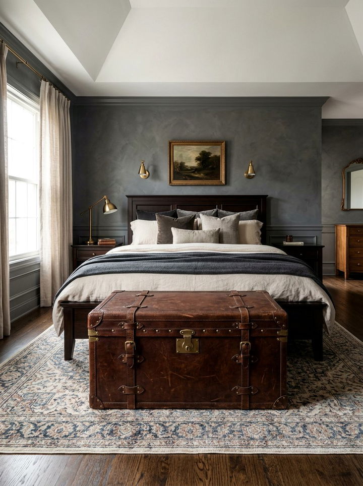 Leather Storage Trunk - 30 bedroom storage trunks