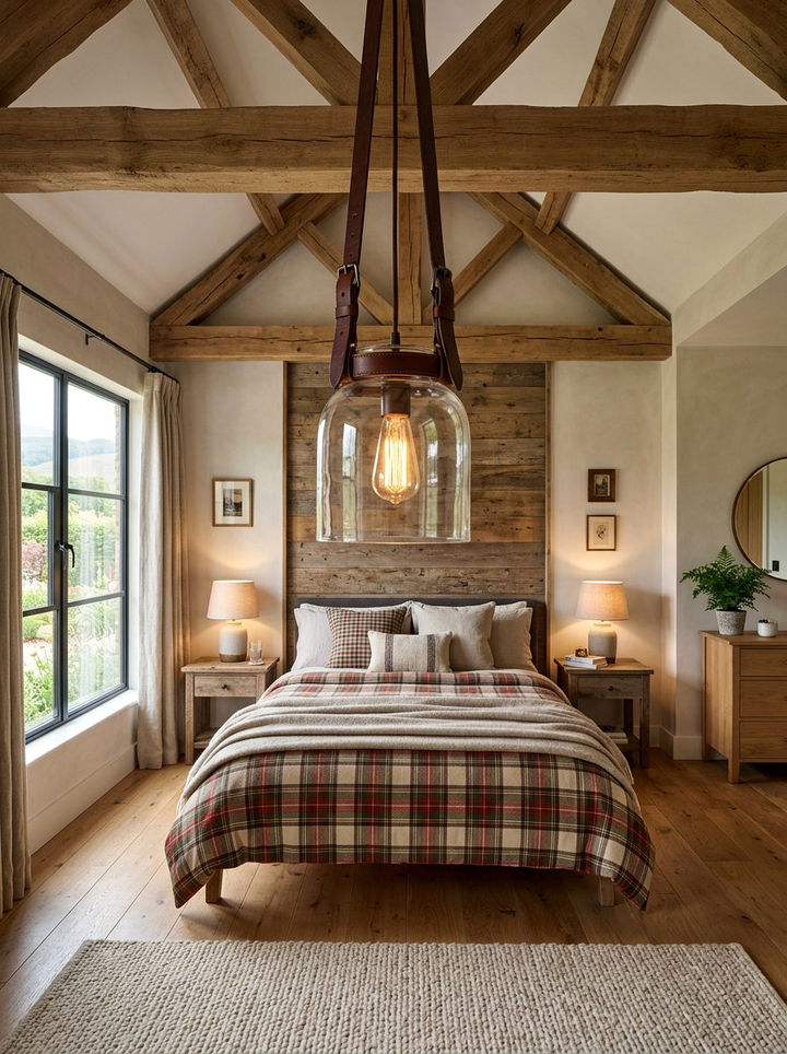 Leather Strapped Pendant - 30 bedroom pendant lights