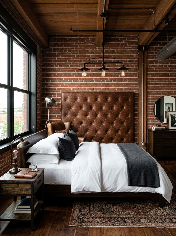 Leather quilted headboard - 30 quilted bedroom ideas