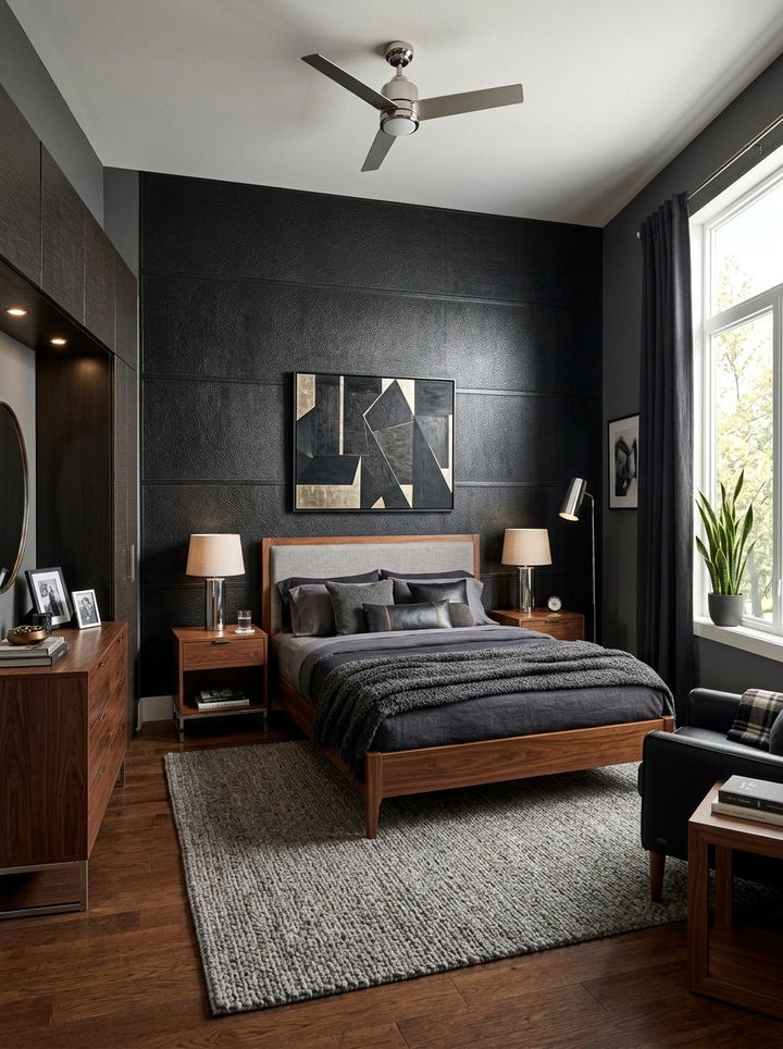 Leather wallpaper - 30 bedroom textured wallpapers