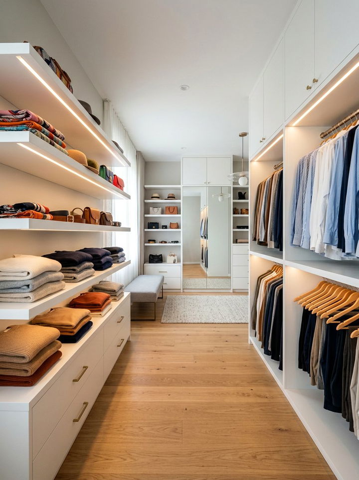 Led Strip Lights For Closet Shelves - 30 bedroom closet lighting ideas