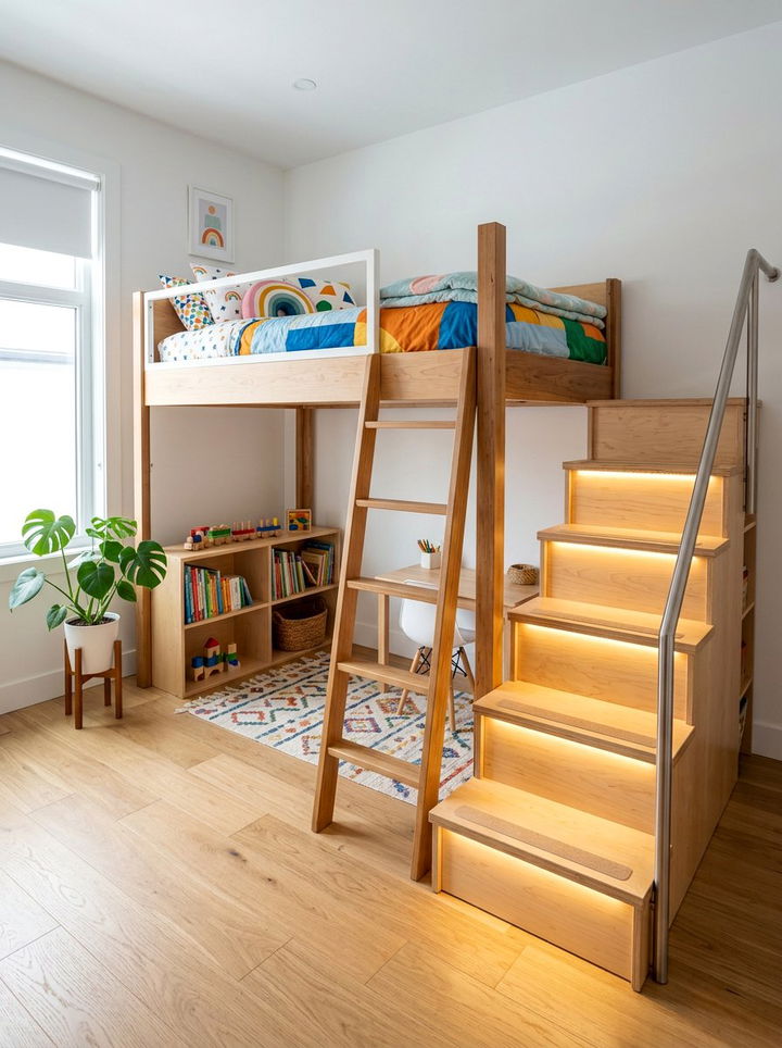 Led lights for step stools - 30 bedroom led strip lights ideas