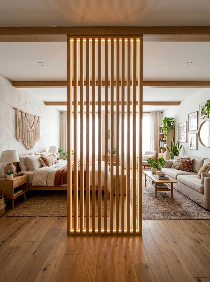 Led strips for room divider - 30 bedroom led strip lights ideas