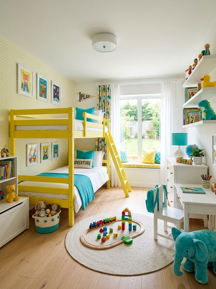 Lemon Yellow Kids Bedroom - 30 yellow bedroom decor ideas