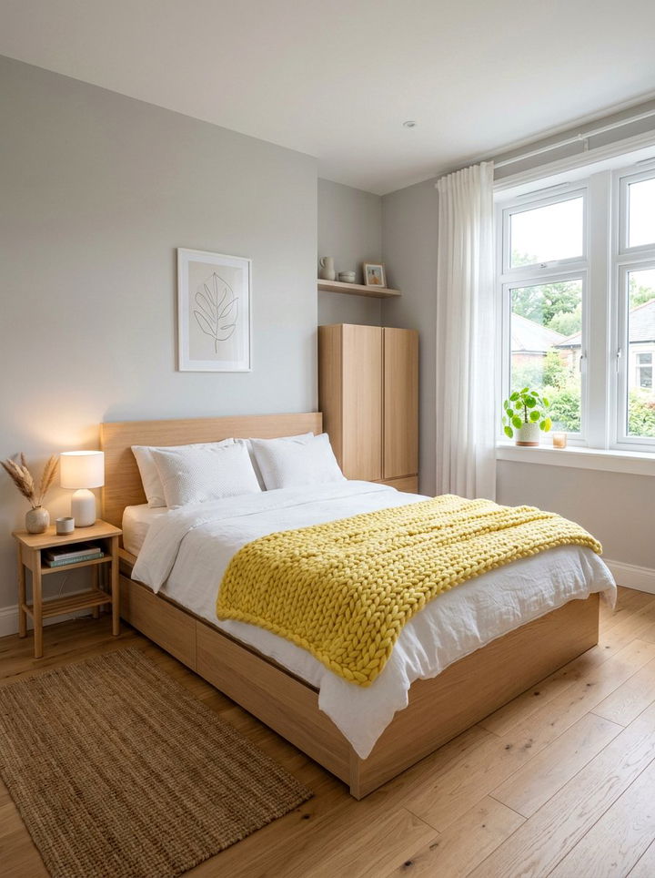 Lemon Yellow Scandinavian Bedroom - 30 lemon yellow bedroom ideas