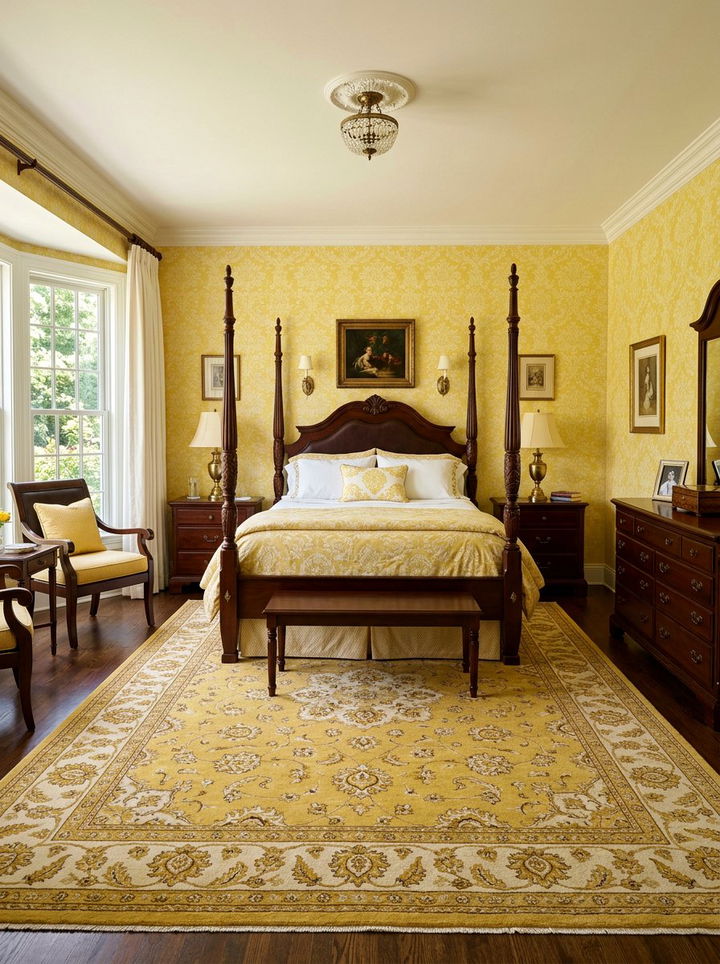 Lemon Yellow Traditional Bedroom - 30 lemon yellow bedroom ideas