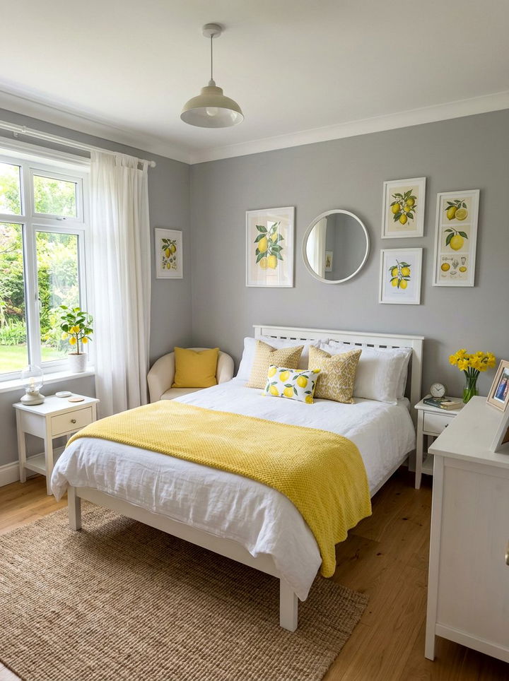 Lemon yellow bedroom - 30 summer inspired bedroom color ideas