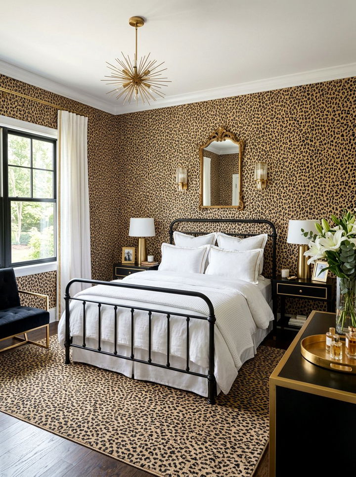 Leopard Print Bedroom - 30 bedroom bold wallpapers