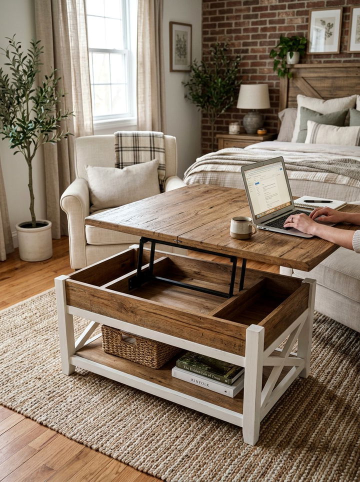 Lift top coffee table - 30 bedroom convertible furniture ideas