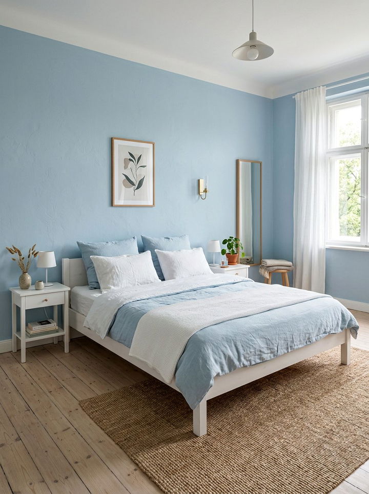 Light Blue Bedroom Walls - 30 scandinavian blue bedroom ideas