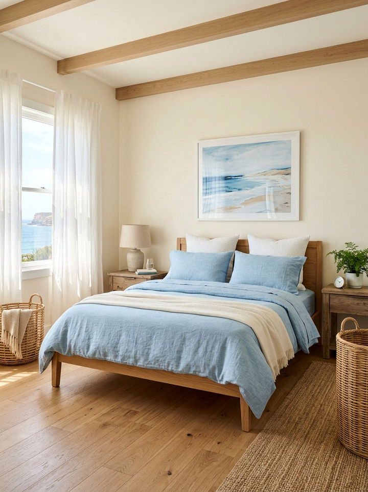 Light Blue Linen Bedding - 30 bedroom blue bedding ideas