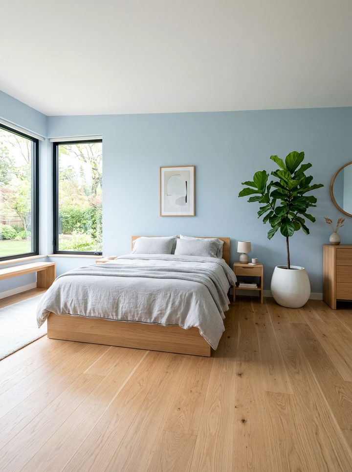 Light Blue Minimalist Bedroom - 30 modern blue bedroom ideas