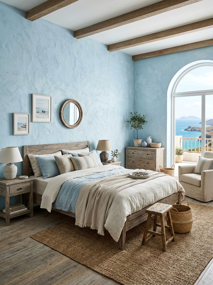 Light Blue Textured Surface - 30 coastal blue bedroom ideas