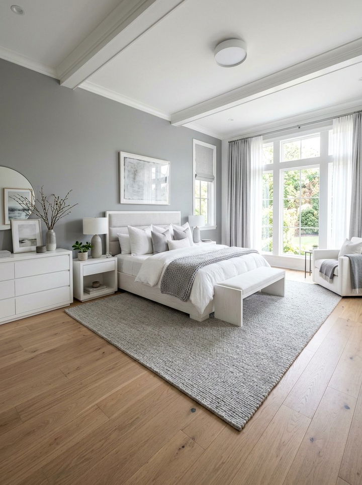 Light Gray Area Rug - 30 gray bedroom accessories ideas