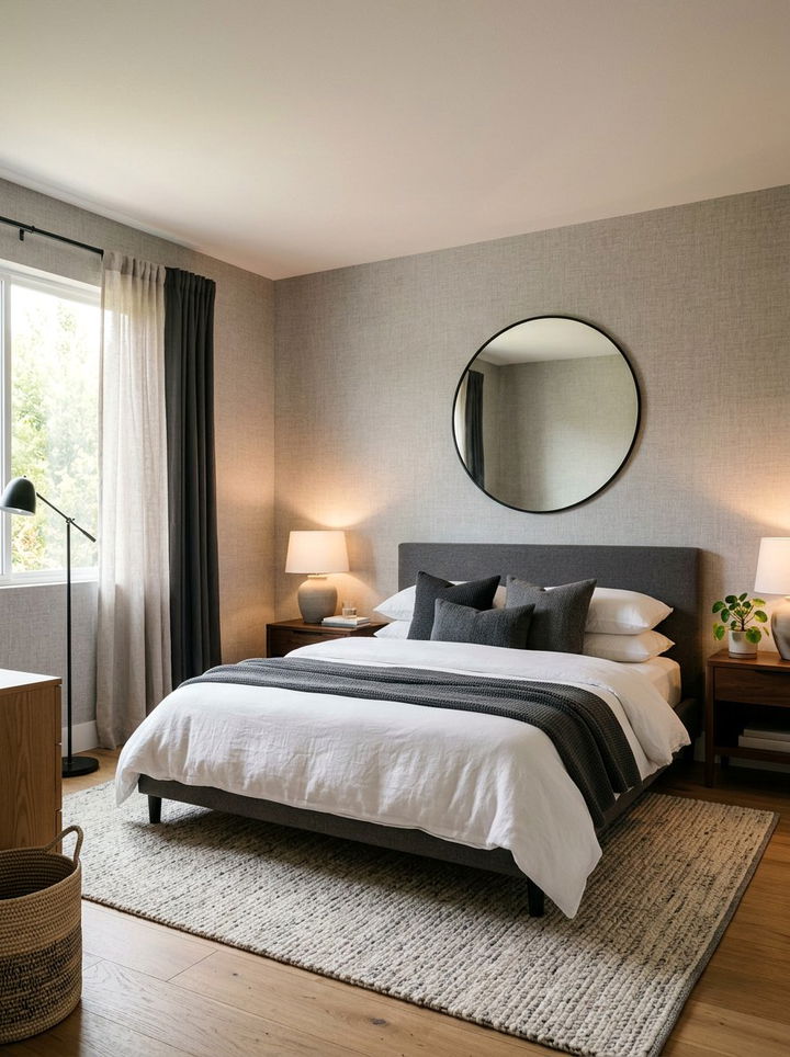 Light Gray Linen Wallpaper - 30 bedroom minimalist wallpapers