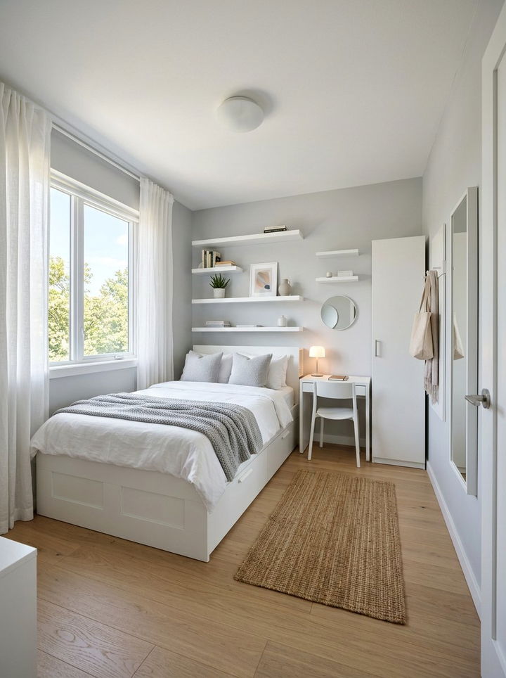 Light Gray Small Bedroom - 30 minimalist gray bedroom ideas