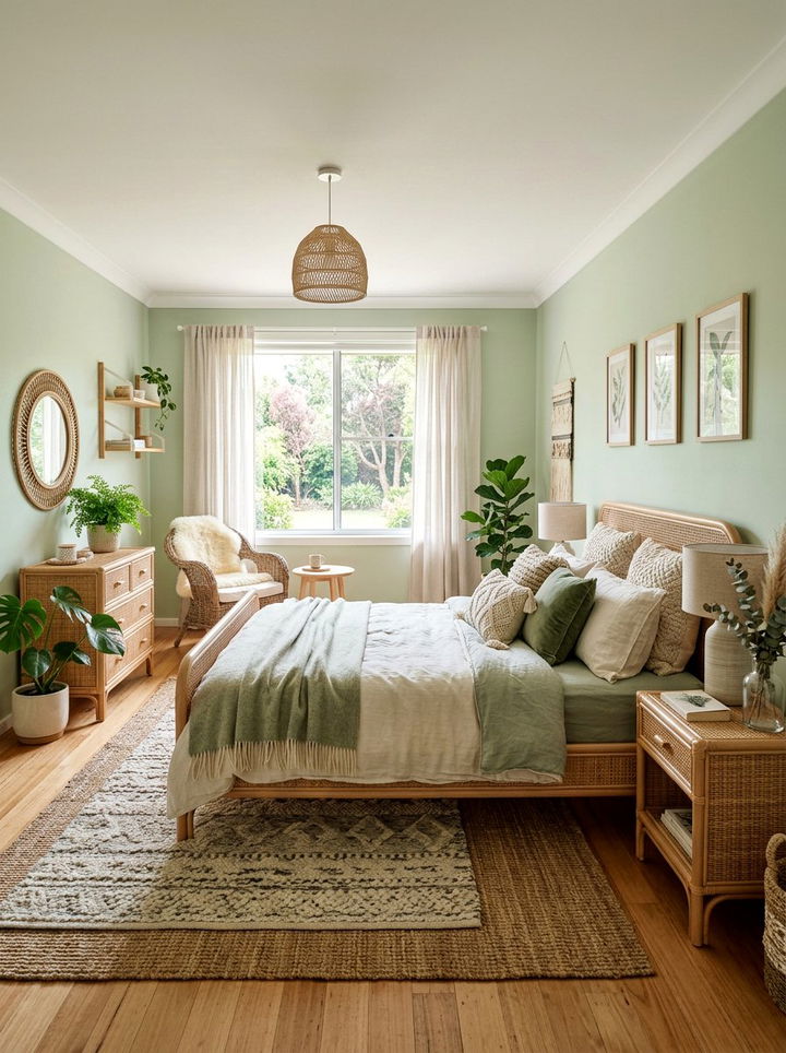 Light Green Bedroom - 30 bohemian green bedroom ideas