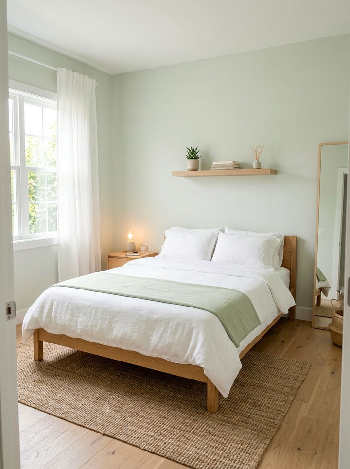 Light Green Minimalist Bedroom - 30 cool green bedroom ideas