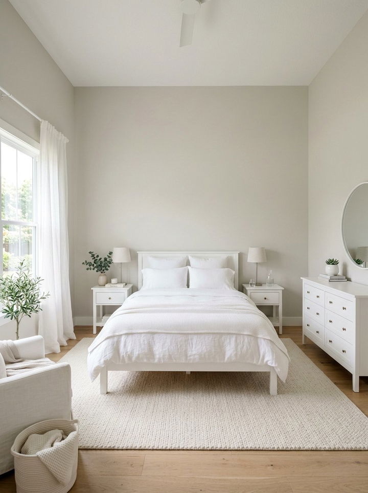 Light Greige Airy Bedroom - 30 greige bedroom ideas