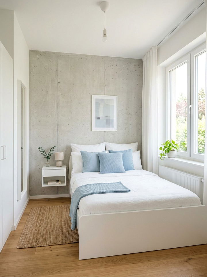 Light Grey Concrete Bedroom Wall - 30 concrete wall bedroom ideas