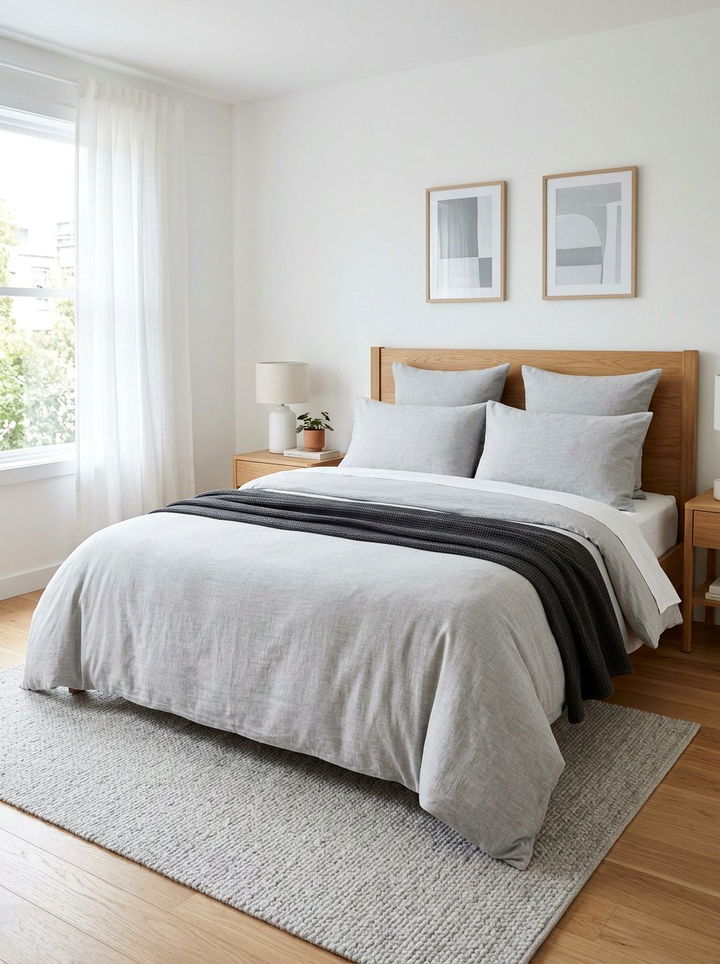 Light Grey Duvet Cover - 30 warm minimalist bedroom ideas