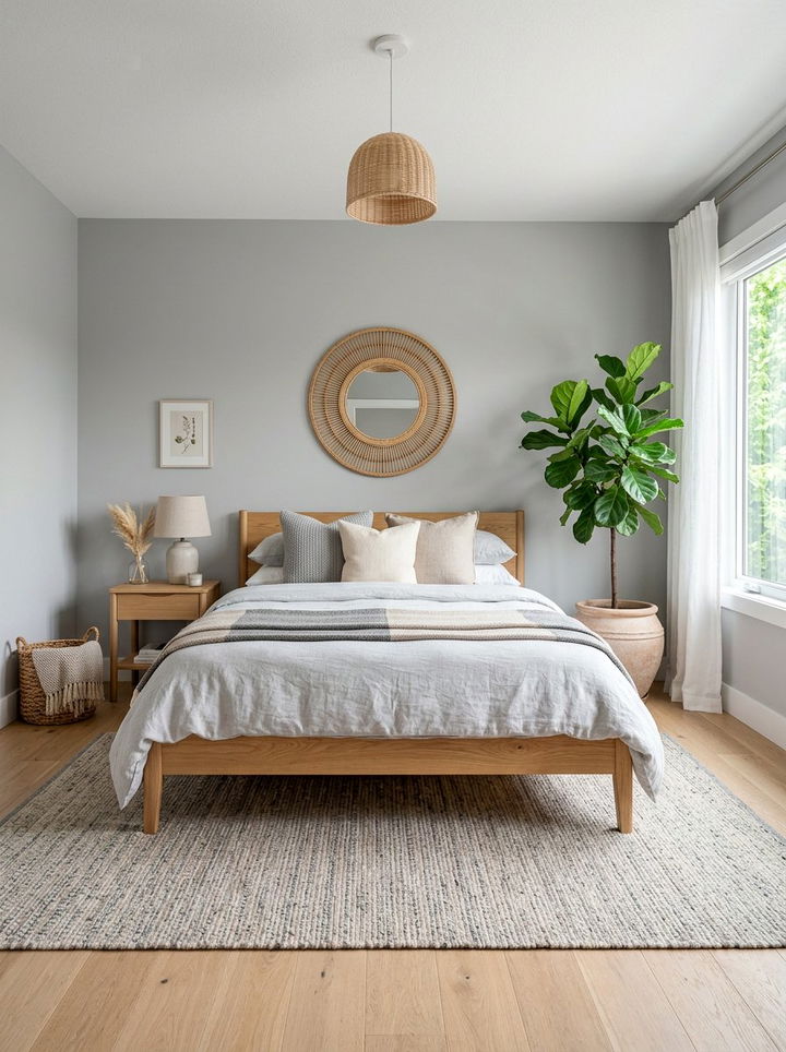 Light Grey Minimalist Boho Bedroom - 30 bohemian grey bedroom ideas