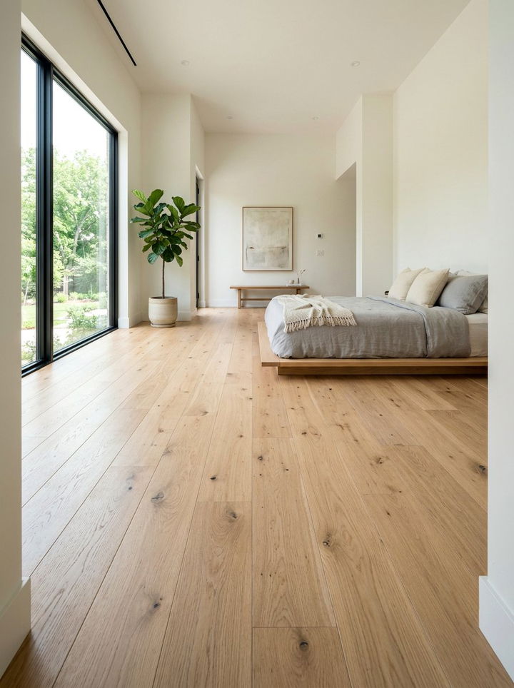 Light Oak Flooring - 30 Scandinavian minimalist bedroom ideas