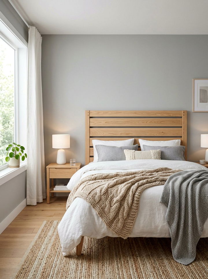 Light Oak Wood Headboard - 30 bedroom wooden headboards