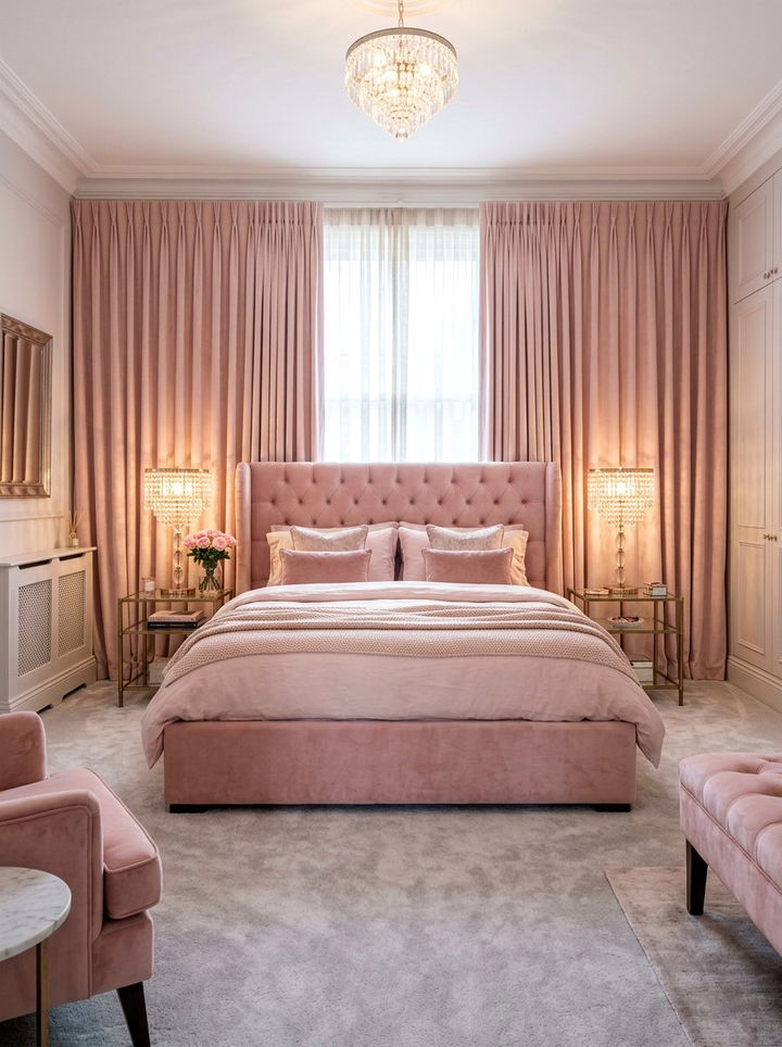 Light Pink Velvet Bedroom - 30 pastel pink bedroom ideas