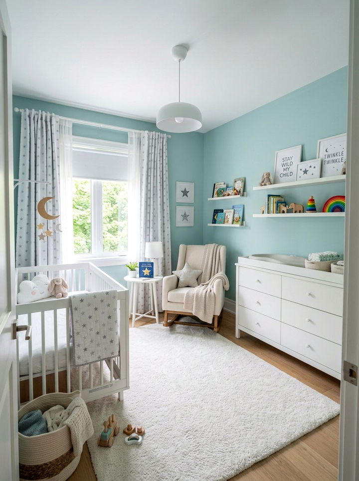 Light Teal Nursery - 30 teal bedroom design ideas