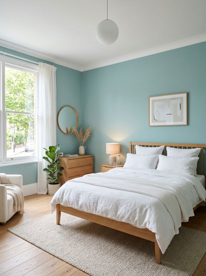 Light Teal Scandinavian Walls - 30 scandinavian teal bedroom ideas
