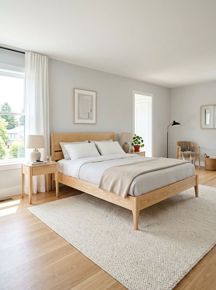 Light Wood Bed Frame - 30 Scandinavian minimalist bedroom ideas