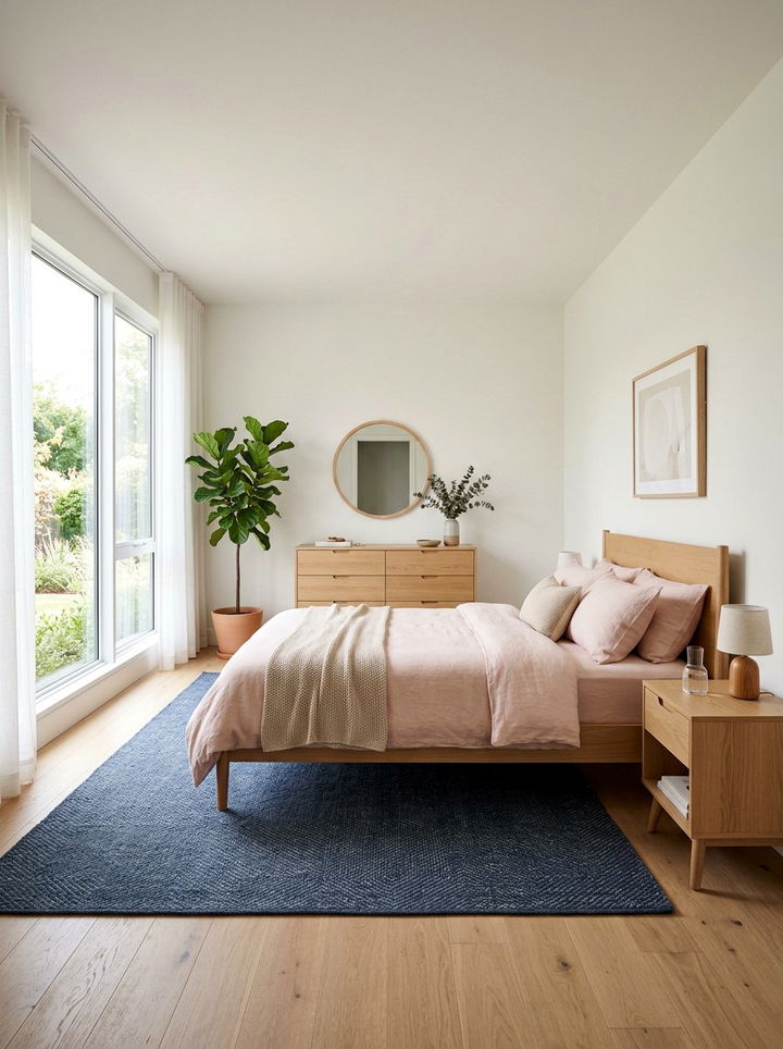 Light Wood Furniture - 30 navy and blush bedroom ideas