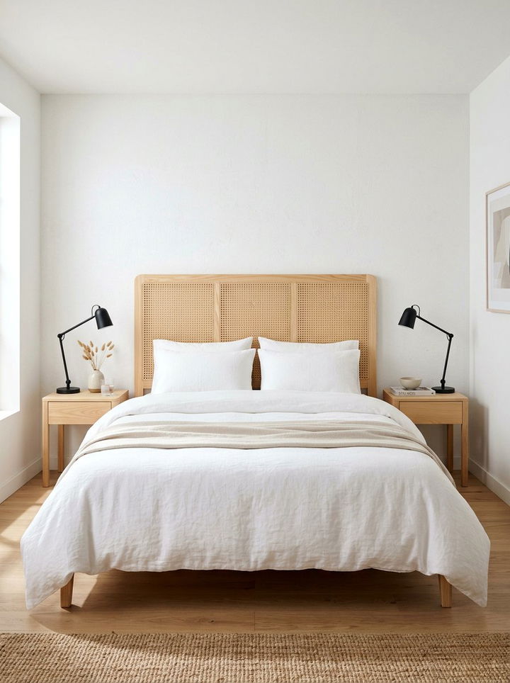 Light Wood Rattan Headboard - 30 bedroom rattan headboards