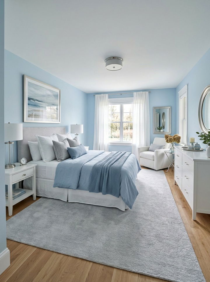 Light blue and gray bedroom - 30 two tone bedroom ideas