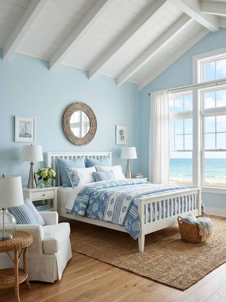 Light blue coastal bedroom - 30 coastal bedroom color ideas