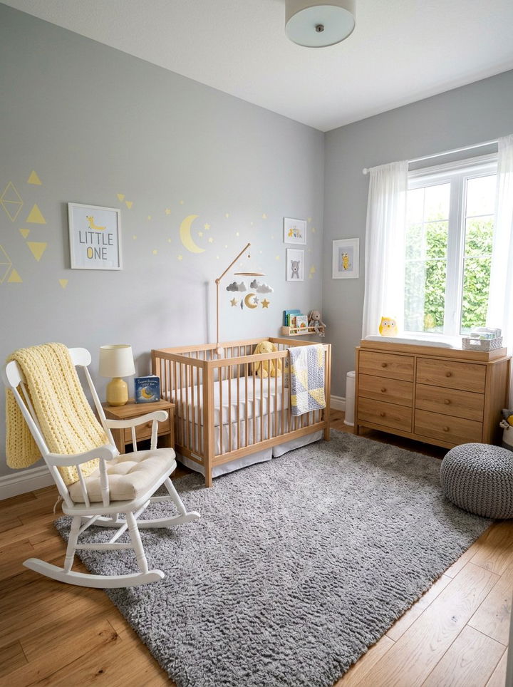 Light gray and pastel yellow nursery - 30 gray yellow bedroom ideas
