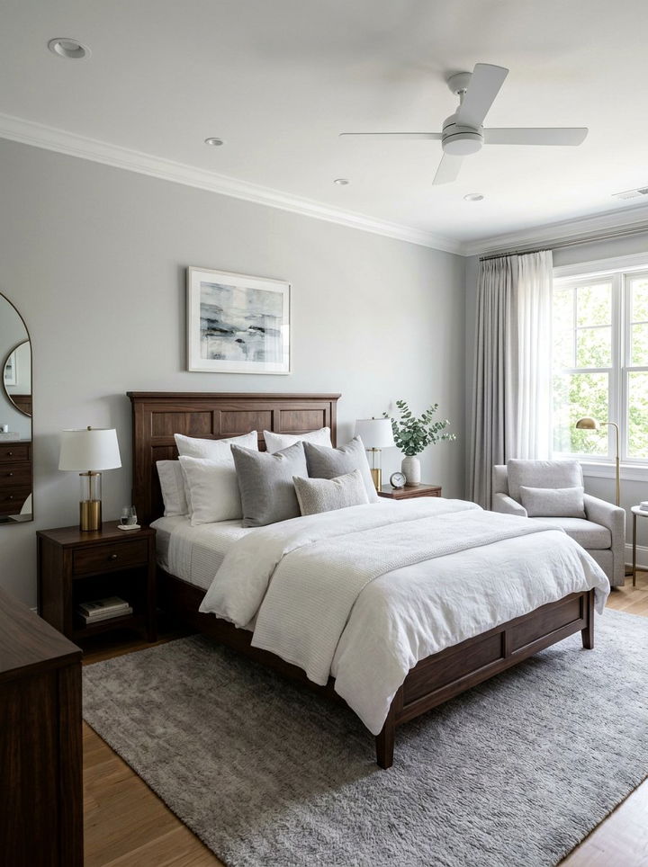 Light gray master bedroom - 30 traditional gray bedroom ideas