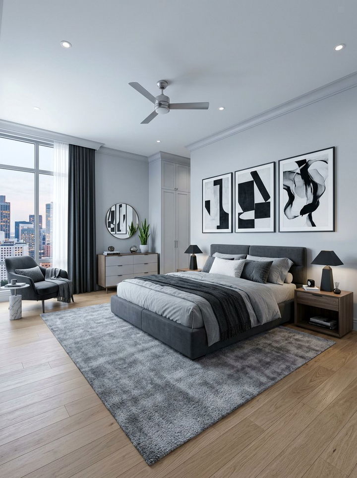 Light gray modern bedroom - 30 pale color bedroom ideas