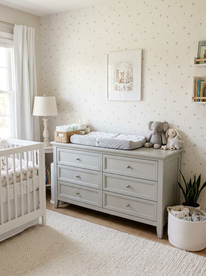 Light gray nursery dresser - 30 bedroom gray furniture ideas