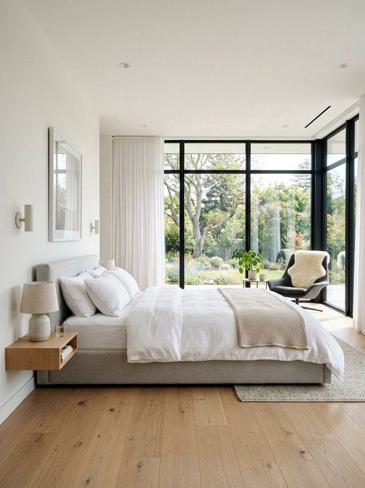 Light gray platform bed - 30 bedroom gray furniture ideas