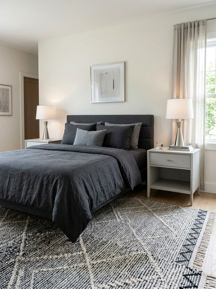 Light grey nightstand - 30 grey bedroom accessories ideas